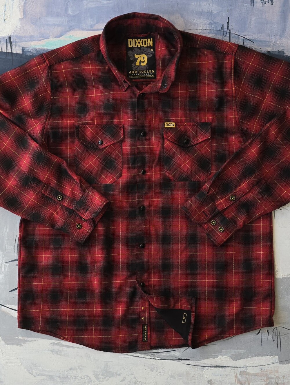 Dixxon Flannel The 79 J&P Cycles Long Sleeve Shirt Mens XL Pearl Snap